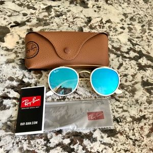 Ray-Ban Round Double Bridge Mirror Sunglasses